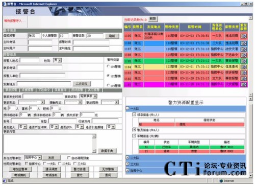 三台合一接、处警界面